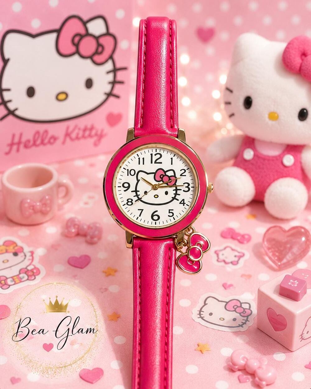 Hello Kitty Pink Faux Leather Watch – New